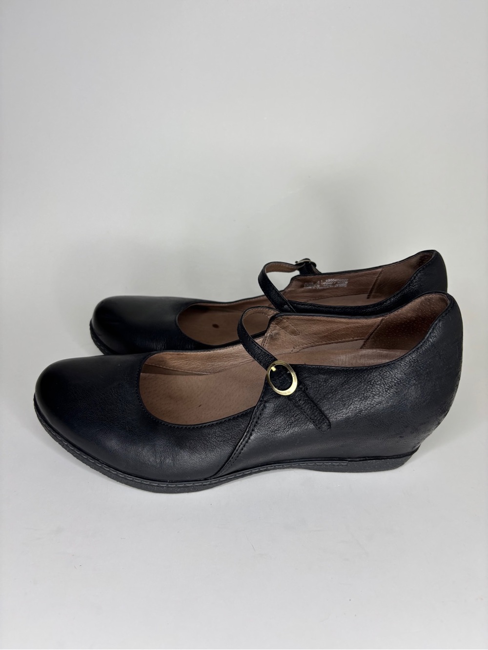 Dansko Shoes Wedge Heels Maryjanes Women Size 41 US 10 Black Leather - Picture 10 of 16